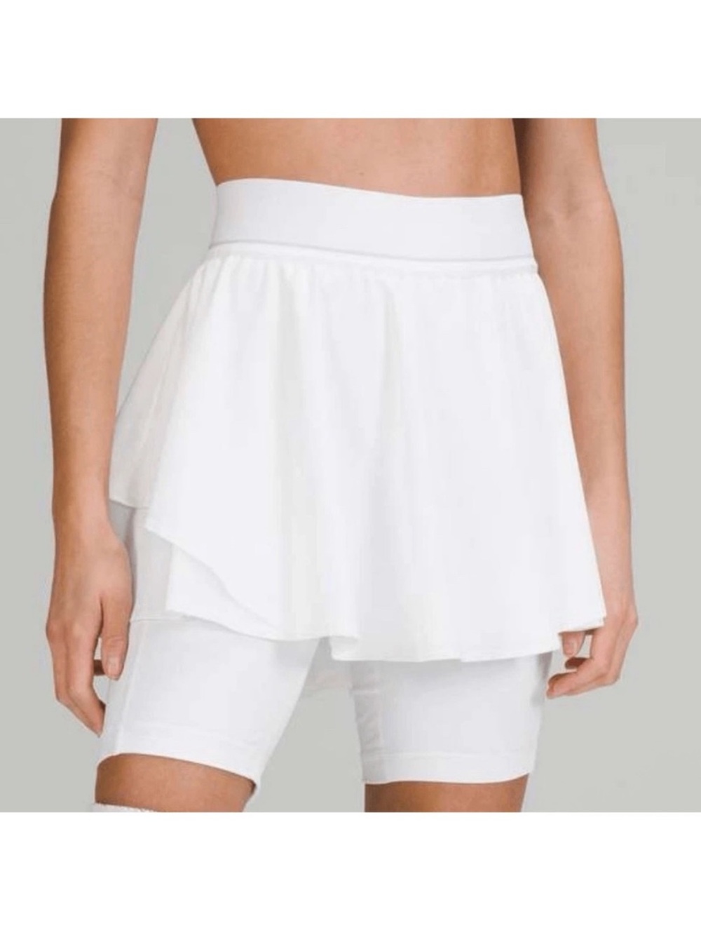 lululemon Court Rival White Tennis Skirt with Built-In Shorts